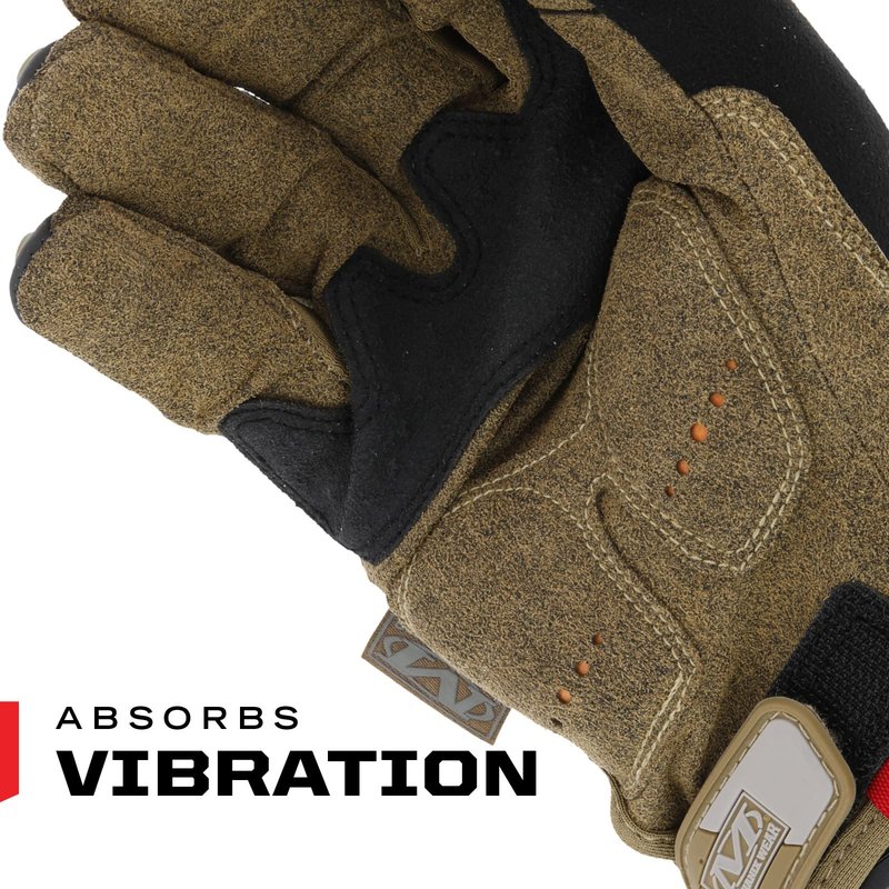 Mechanix Wear: M-Pact Work Gloves with Secure Fit, Work Gloves with Impact Protection and Vibration Absorption, Safety Gloves for Men (Brown, Medium)