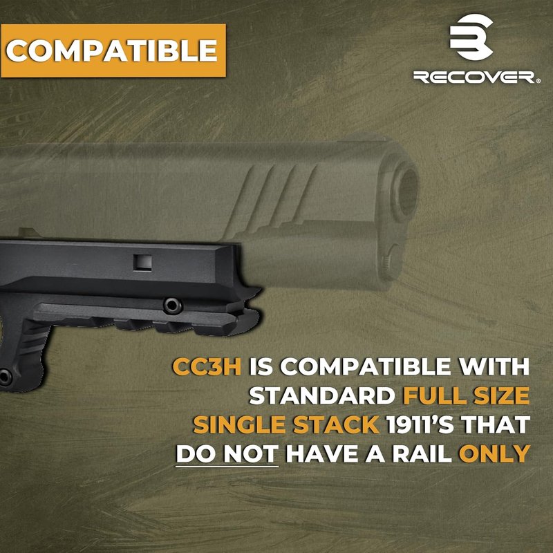 Recover CC3H Rail Adapter for Full Size 1911 Pistol - Easy Installation & Durable Design