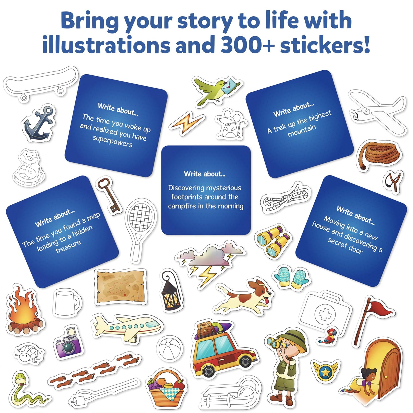 Skillmatics Storybook Art Kit - Create Adventure Stories, DIY Craft & Writing Kit with 300+ Stickers, Scrapbooking & Journal Activity, Christmas Gifts for Kids Ages 5, 6, 7, 8, 9, 10