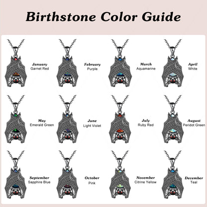 Distance Halloween Gifts Bat Necklace for Women, Pink Opal October Birthstone Pendant 925 Sterling Silver Necklace, Birthday Christmas Jewelry Gifts for Women/Wife/Girlfriend