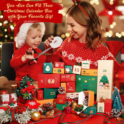 STRN Christmas Countdown Gift Box - 24 Days of Holiday Joy | Scented Wax Cubes, Scented Candle, Fragrance Sachets & More | Home Holiday Decor, Advent Calendar for Adults, Christmas Gifts