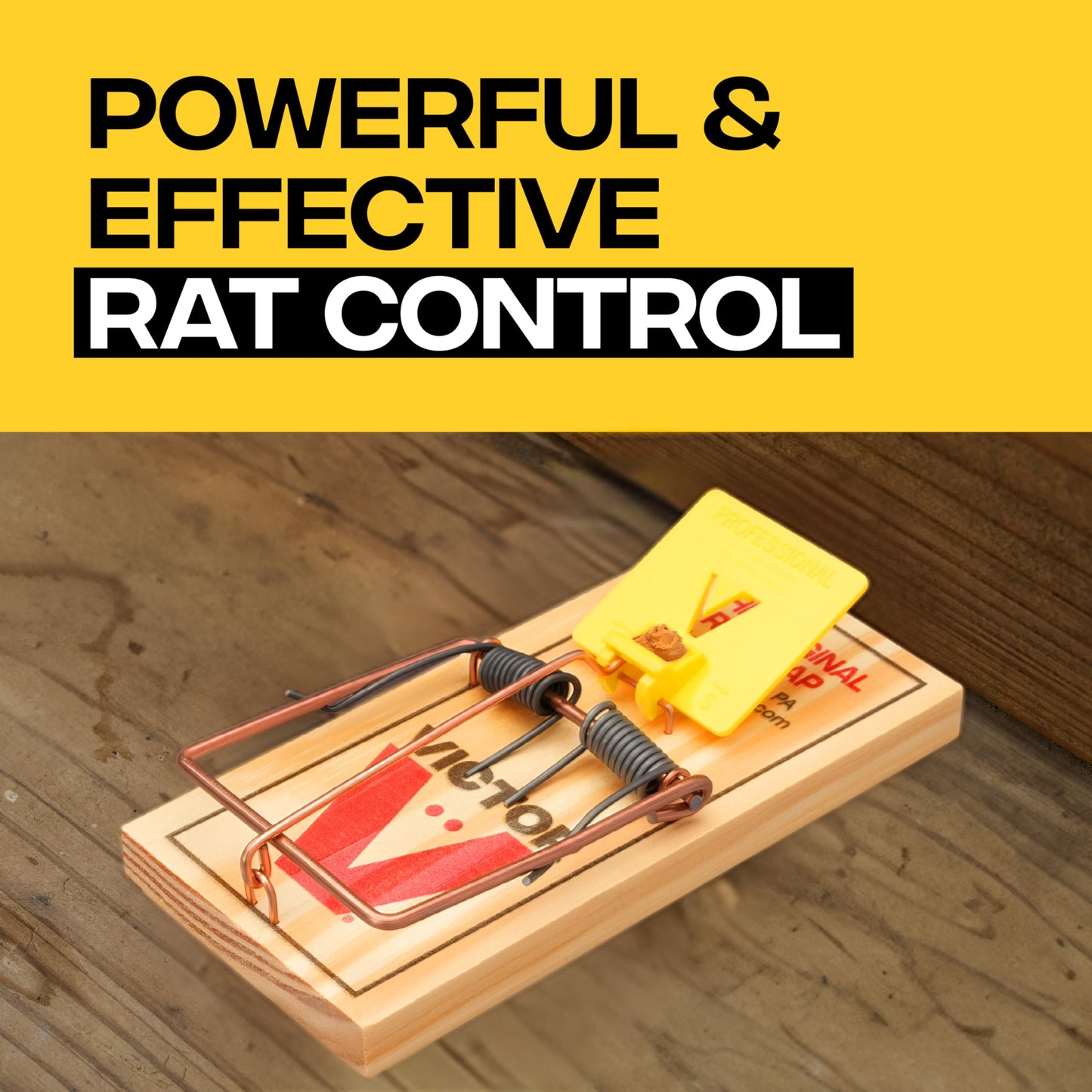 Victor M205-9 Wide Plastic Pedal Sustainably Sourced FSC Wood Humane Snap Rat Traps - 9 Wooden Traps