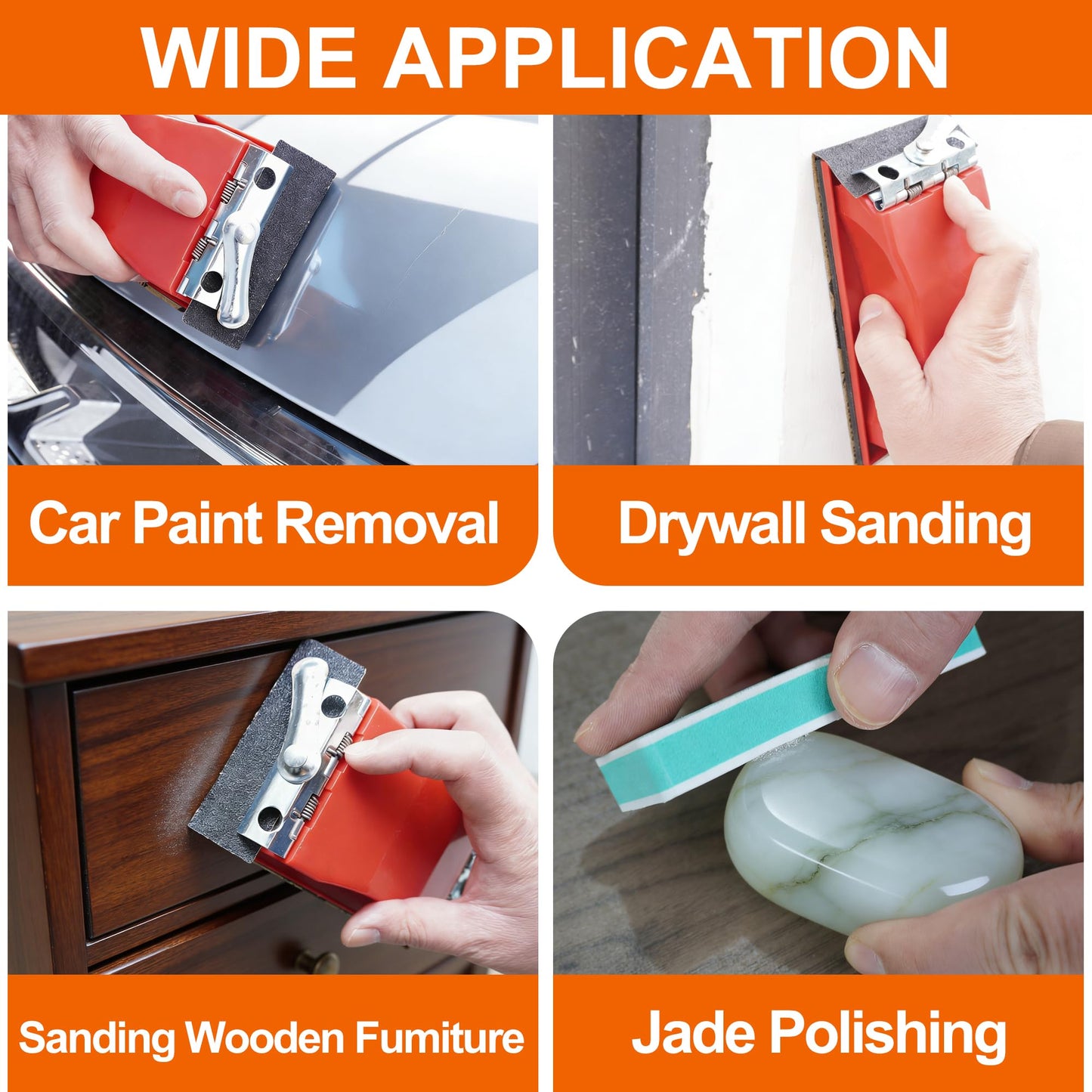 VRKET Wet & Dry Sandpaper Set, 42 Sheets of 120 to 3000 grit Sandpaper with Sanding Block Sander,for Wood Furniture Finishing Metal Automotive Sanding Polishing