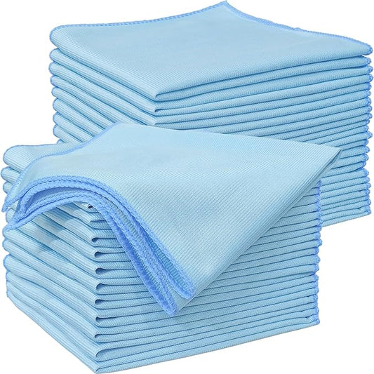 24 Pack Microfiber Glass Cleaning Cloth 16 Inch X 16 Inch Polishing Cloths