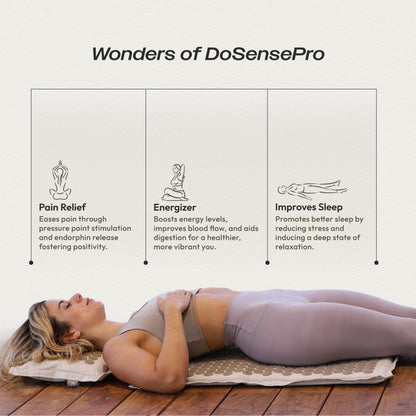 Acupressure Mat & Pillow Set with Hot/Cold Gel Pack for Back and Neck Pain Relief, Sciatica and Pressure Point Aches - Ideal Acupuncture Mat for Sleeping Aid & Workout Recovery (Natural Linen)