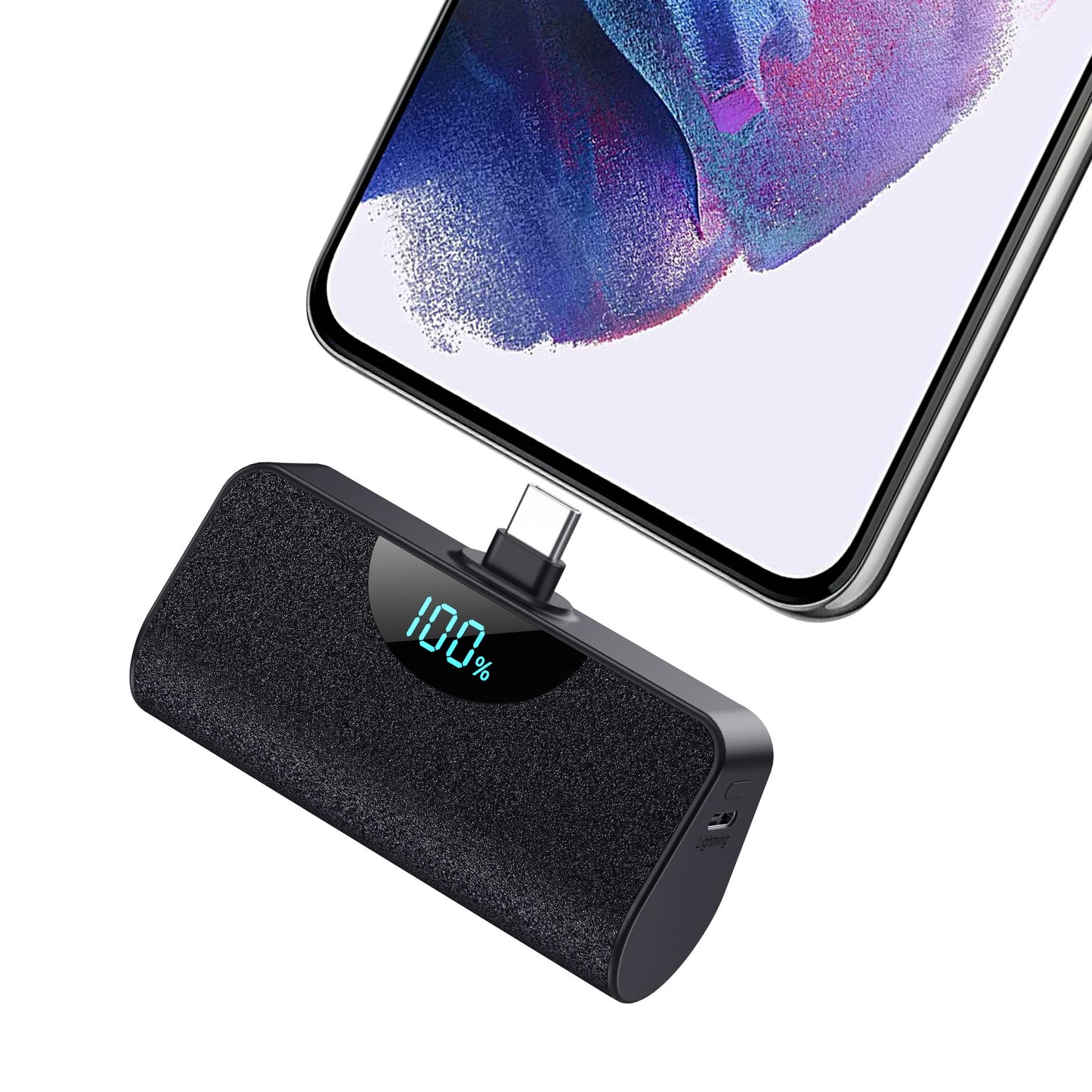 Mini Portable Charger USB-C Power Bank 5200mAh,Ultra Compact LCD Display Battery Pack Backup Charger Compatible with iPhone 17/17 Air/17 Pro/17 Pro Max/16/16 Plus/16 Pro Max/15 Series,Samsung-Green