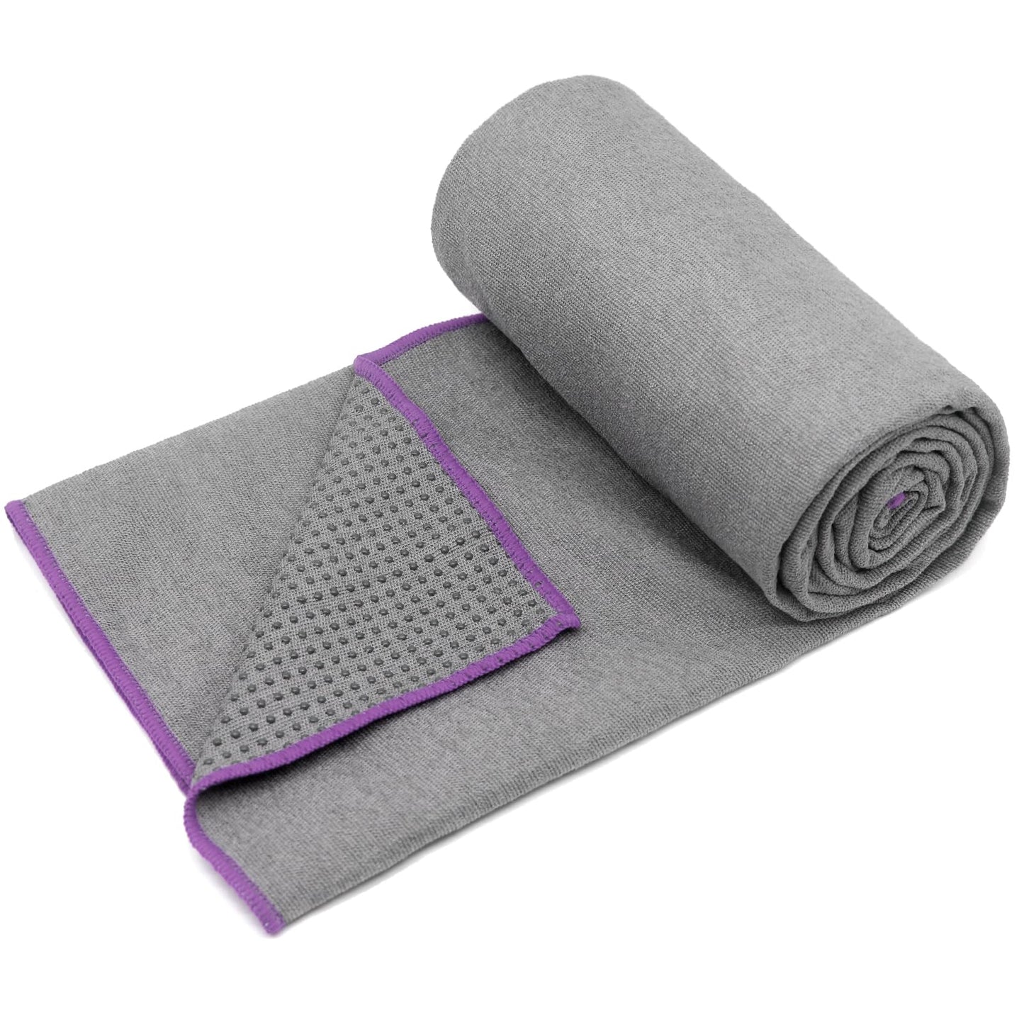 Eunzel Hot Yoga Towel - Microfiber Non Slip Yoga Mat Towel with Grip Dot Sweat Absorbent Towel for Hot Yoga, Pilates and Fitness 72" x 24", Dark Cyan/Orange