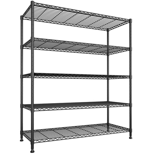 45 "W Storage Shelves 5 Tier Wire Shelving Unit Adjustable Metal Shelving Wire Shelf Pantry Shelves Wire Commercial Rack for Closet Kitchen Pantry Utility Room Garage 45" Wx 13.5" Dx70.5 H Black