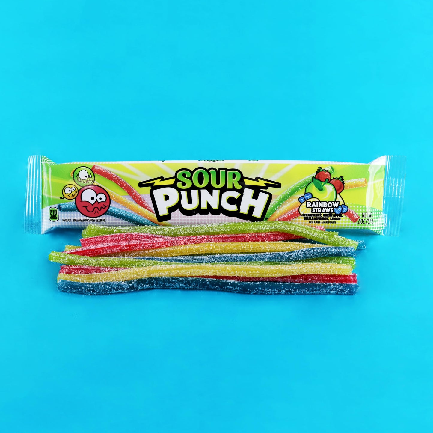 Sour Punch Rainbow Sour Straws, 2 Ounce (Pack of 24)