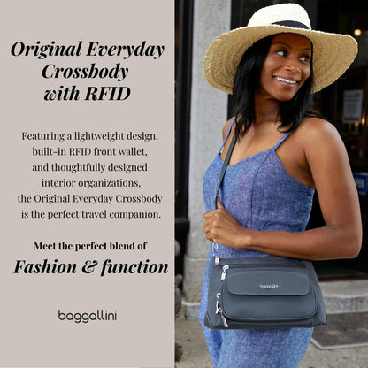 Baggallini Womens Original RFID Everyday Crossbody Bag