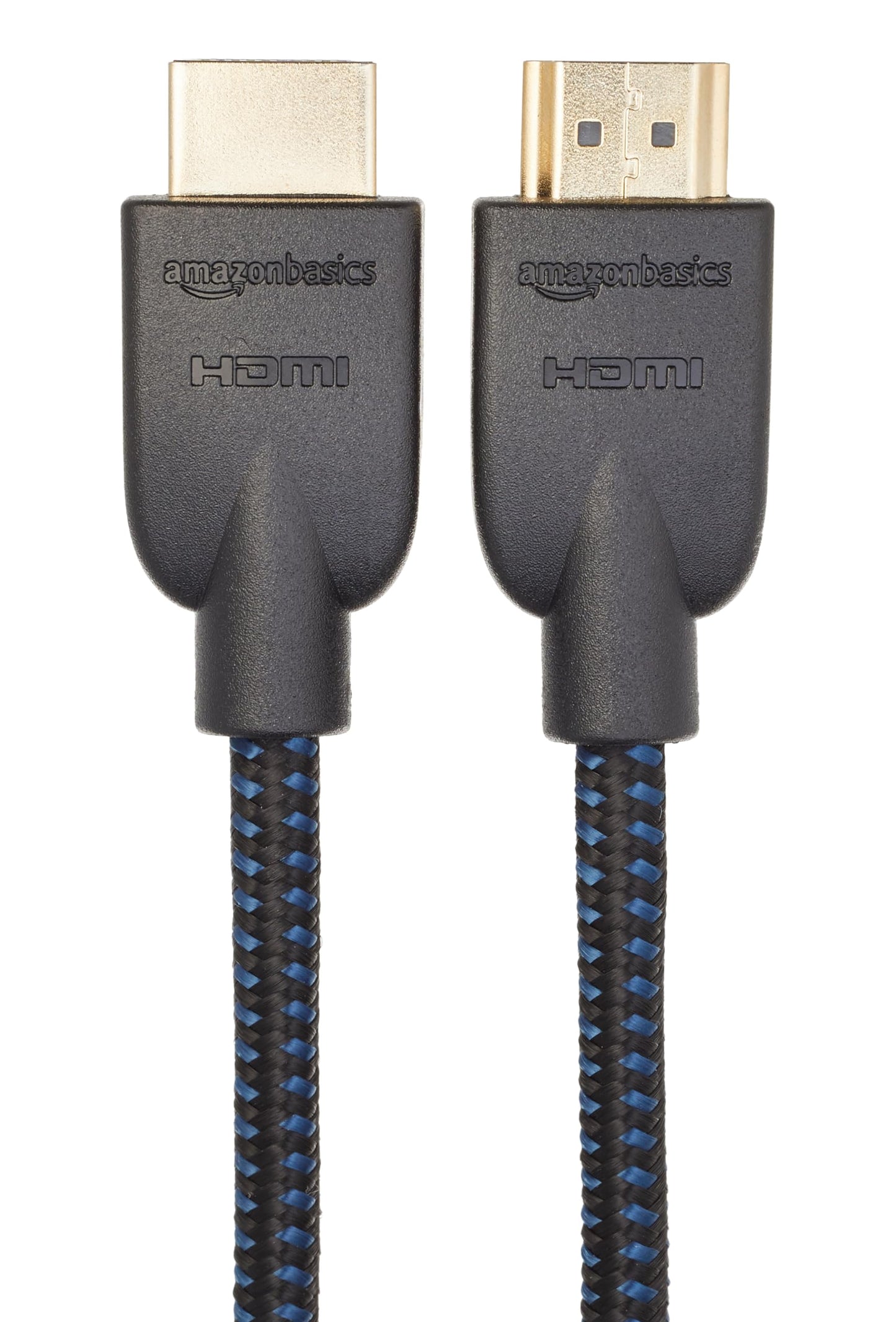 Amazon Basics HDMI Cable 6ft (5-Pack), 4K HDMI 2.0 Cord (18Gbps), Nylon-Braided, 4K@60Hz, 2160p, 48 bit, Compatible with TV/PS5/Xbox/Roku, Black & Blue