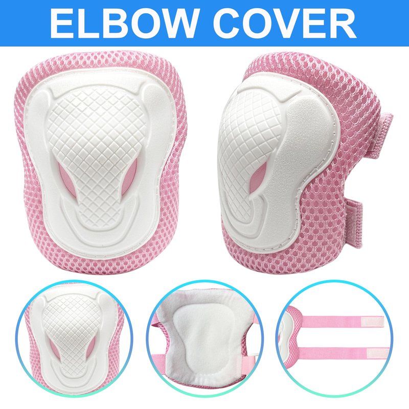 ENHERWE Kids Knee Pads Elbow Pads Wrist Guards Set for 3-8 Years,Child Protective Gear Set for Outdoor Sports,Cycling,Roller Skates,Inline Skating,Skateboard,Scooter,BMX Bike,Girls Pink