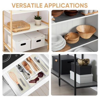 BALEINE Cabinet Liner, Drawer and Shelf Liner for Kitchen Cabinets Non-Adhesive, Non-Slip Protect Desks, Cupboard, Drawers, Shelves, Tableware (12 in x 20 Ft, Gray)