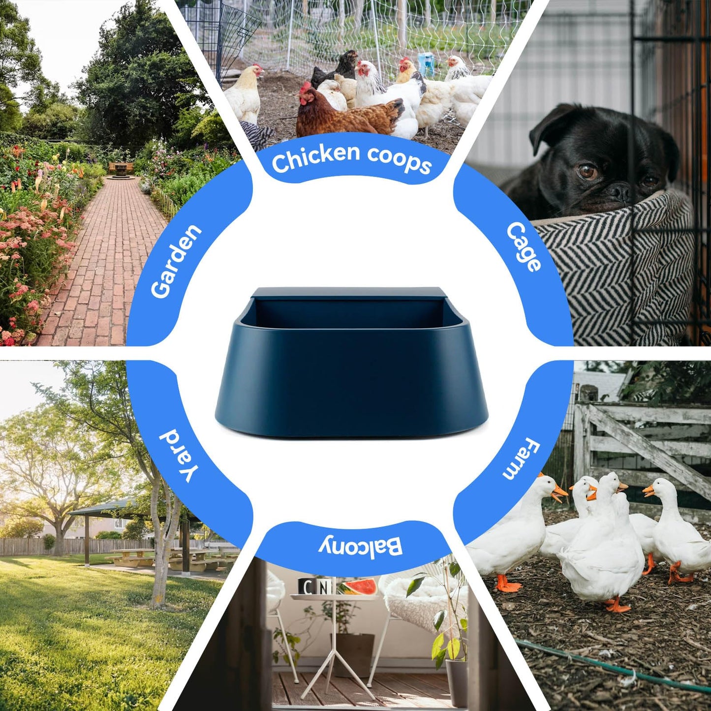 Namsan Automatic Dog Water Bowl with Float Valve 2L Pet Water Trough Water Feeder Anti-Splash Anti-Overflow Float Bowl for Dog Cat Sheep Chickens