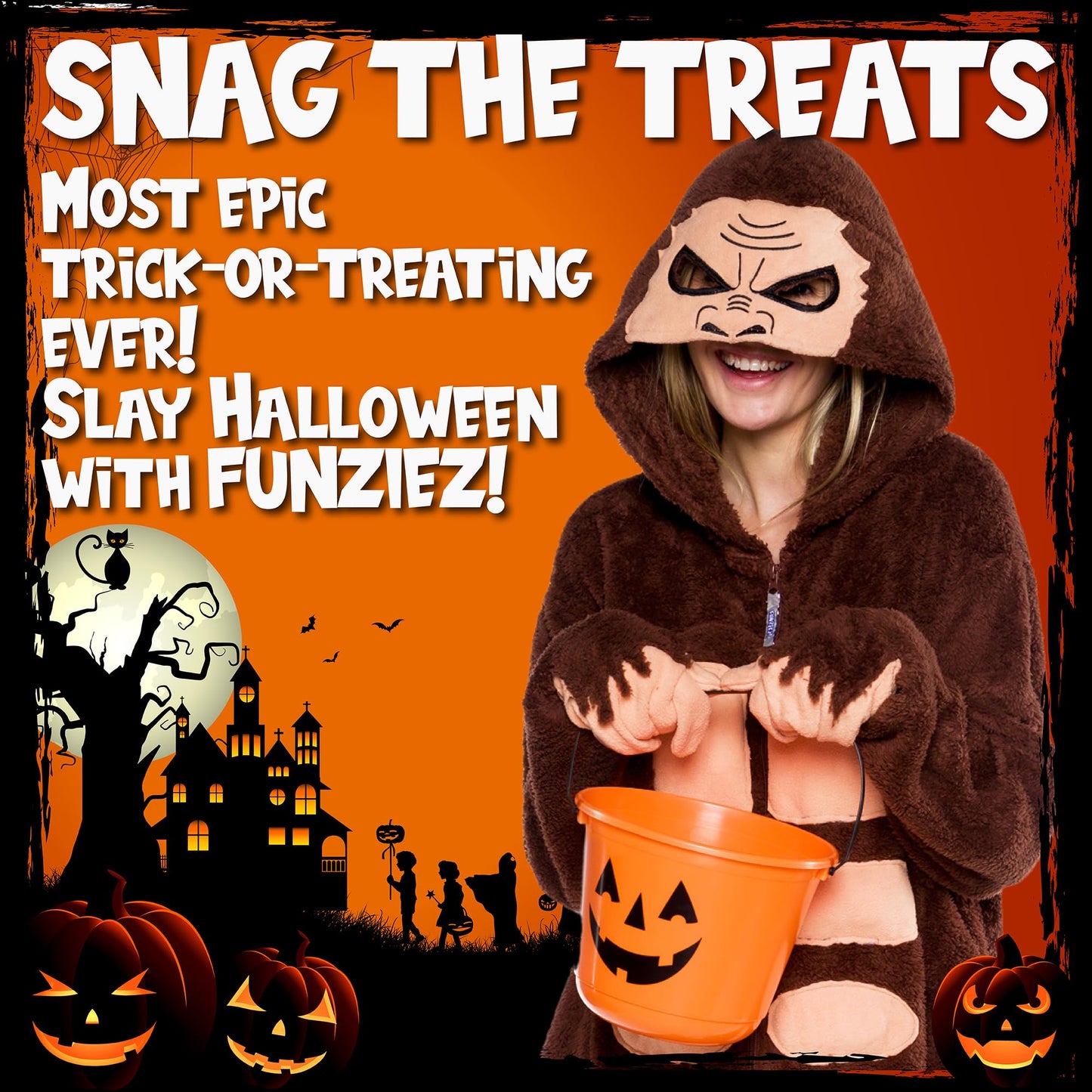 Funziez! Sasquatch Costume- Bigfoot - Yeti One Piece (Brown, Medium)