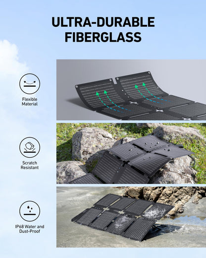 Anker SOLIX C200 DC Power Bank Station and 60W Solar Panel, 192Wh Portable Power Station, LiFePO4 Battery, 200W Solar Generator, for Outdoor, Camping, Traveling, and Emergencies