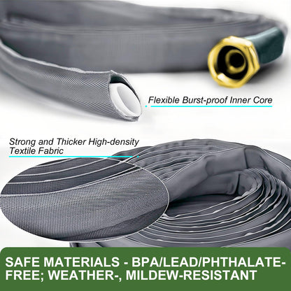 GUKOK 2025 Upgraded 50FT Non-Expanding Garden Hose, Ultra-Light & Flexible Water Hose - Burst-Resistant, Kink-Free, High-Pressure, All-Weather Use for Lawns, Gardens, and Outdoor Cleaning