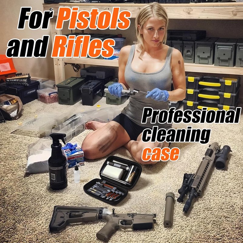 Gun Cleaning Kit - Pistol & Rifle Cleaner for .22, .357, 9mm, .40, .45 Caliber | Portable Case & Accessories