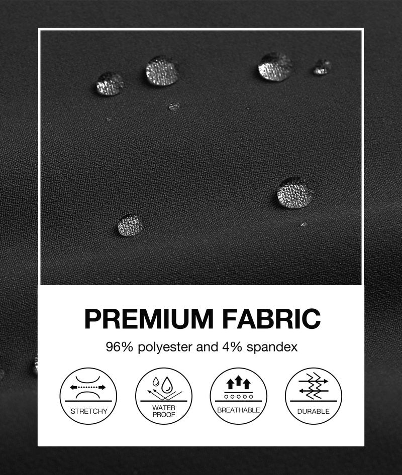 PULI Golf Pants Men Stretch Slim Fit Dress Casual Work Pants with Pockets Tapered Lightweight Waterproof Pants Black,34Wx32L