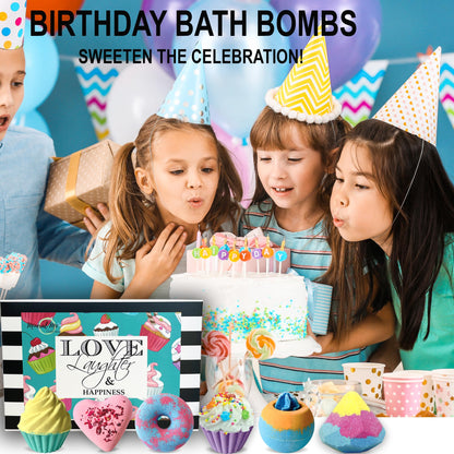 Bath Bombs for Kids - 6pc Gift Set Aromatherapy Natural Bath Bombs with Organic Ingredients, Skin Moisturizing Bubble Bath Fizzy, Gentle, Relaxing Birthday BathBombs for Girls, Women, Kids