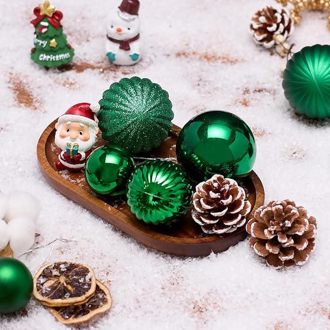 Christmas Tree Decorations Ornament Set, 50ct Dark Green Shatterproof Christmas Ball Ornaments Hanging Xmas Holiday Party Decor(1.57"-2.36")