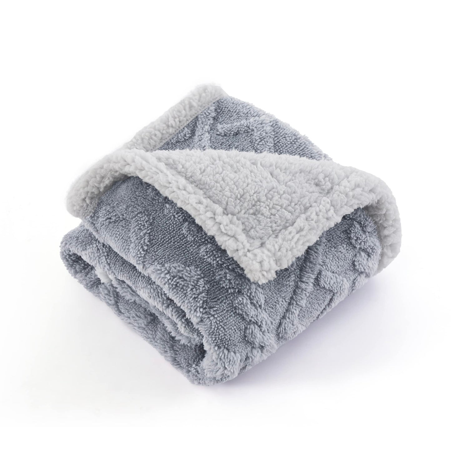 Lesure Large Dog Blanket Washable - 80x100cm Waterproof Blanket for Medium Dogs and Large Cats, Soft Pet Throw Protects Bed and Sofa with Soft Plush, Grey