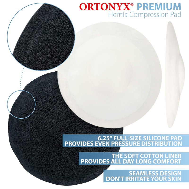ORTONYX Umbilical Hernia Belt for Men and Women / 6.25" Abdominal Binder With Hernia Support Pad/Post-Surgical Belly Band - Black OX5241-3XL Plus Size
