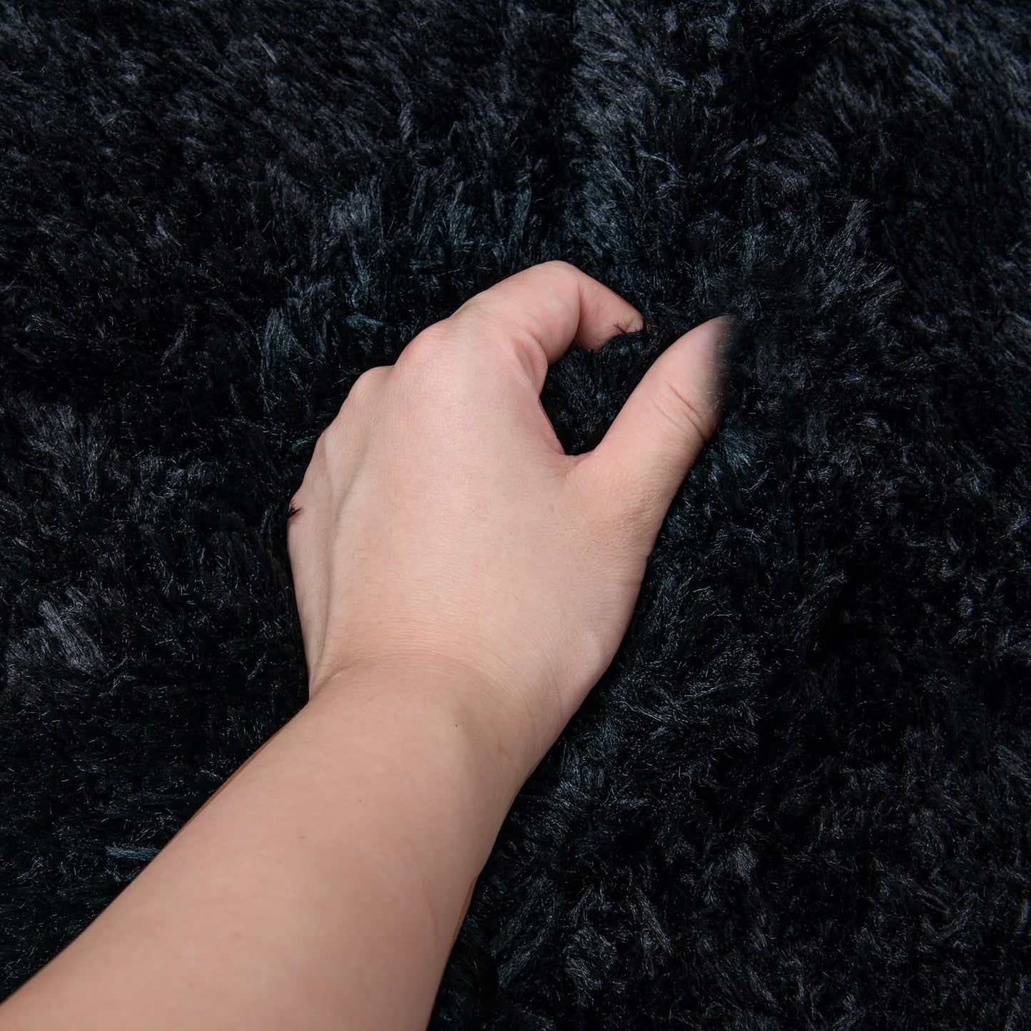 Faux Fur Christmas Tree Skirt,Large Luxury Tree Skirt with Snowflake Sequin, Christmas Decorations Holiday Thick Plush Tree Xmas Ornaments (Black, 24 Inch)