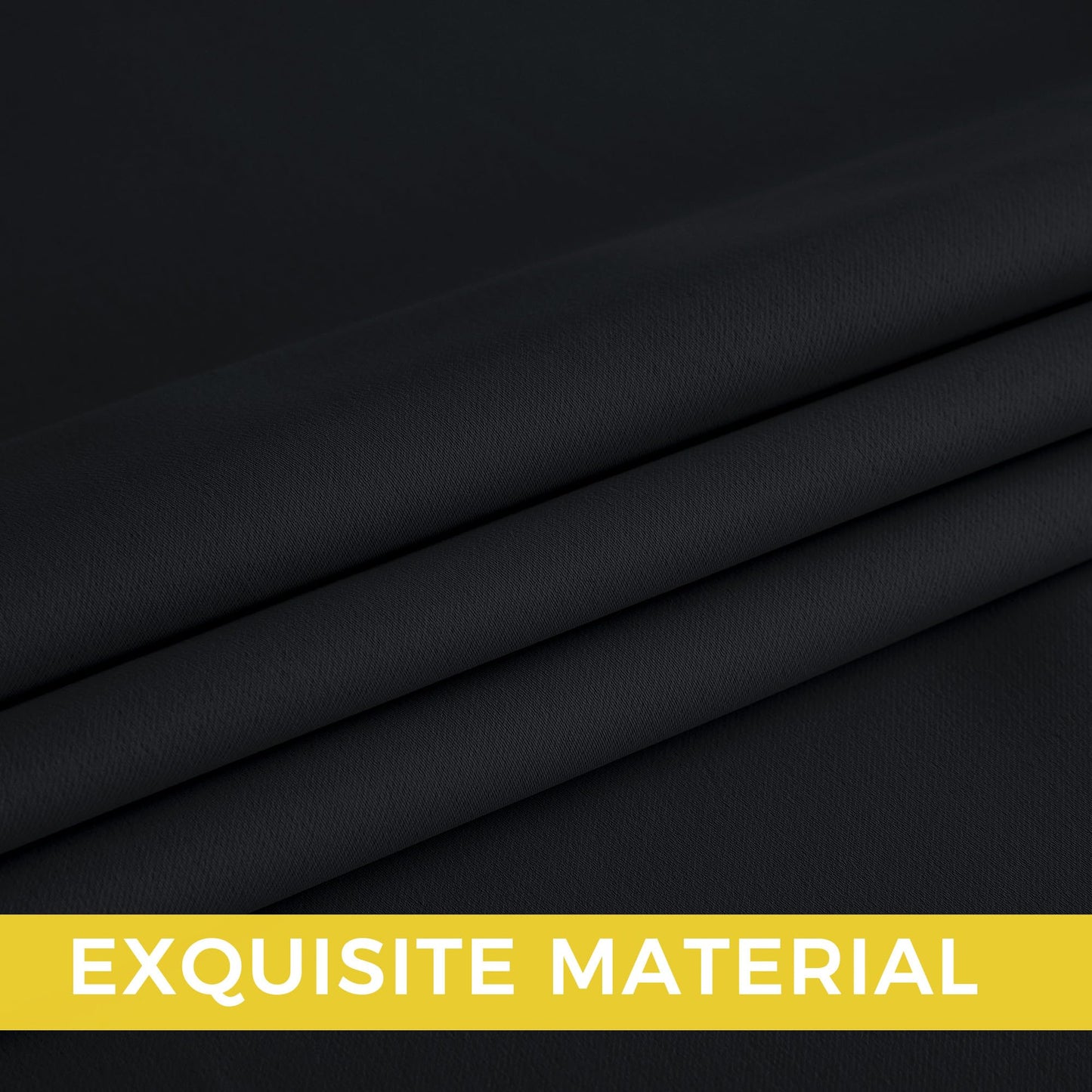 NICETOWN 100% Black Out Halloween Curtains 84 Inches Long 2 Panels for Living Room, Bedroom, Office Thermal Insulated Blackout Drapes Solid Grommet Noise Reducing Window Curtains, W40