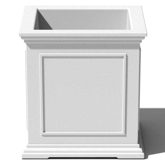 Veradek Brixton Series Cube Plastic Planter - Square Planter for Indoor or Outdoor Patio/Front Porch | Durable All-Weather Use w/Drainage Holes | Classic Estate Design for Flowers, Tall Plants, Trees