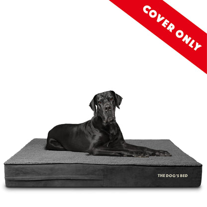 Replacement Outer Cover (No Mattress) for The Dog's Bed Orthopaedic, Washable Plush Fabric, XXL 137 x 91 x 15cm (Grey Plush)