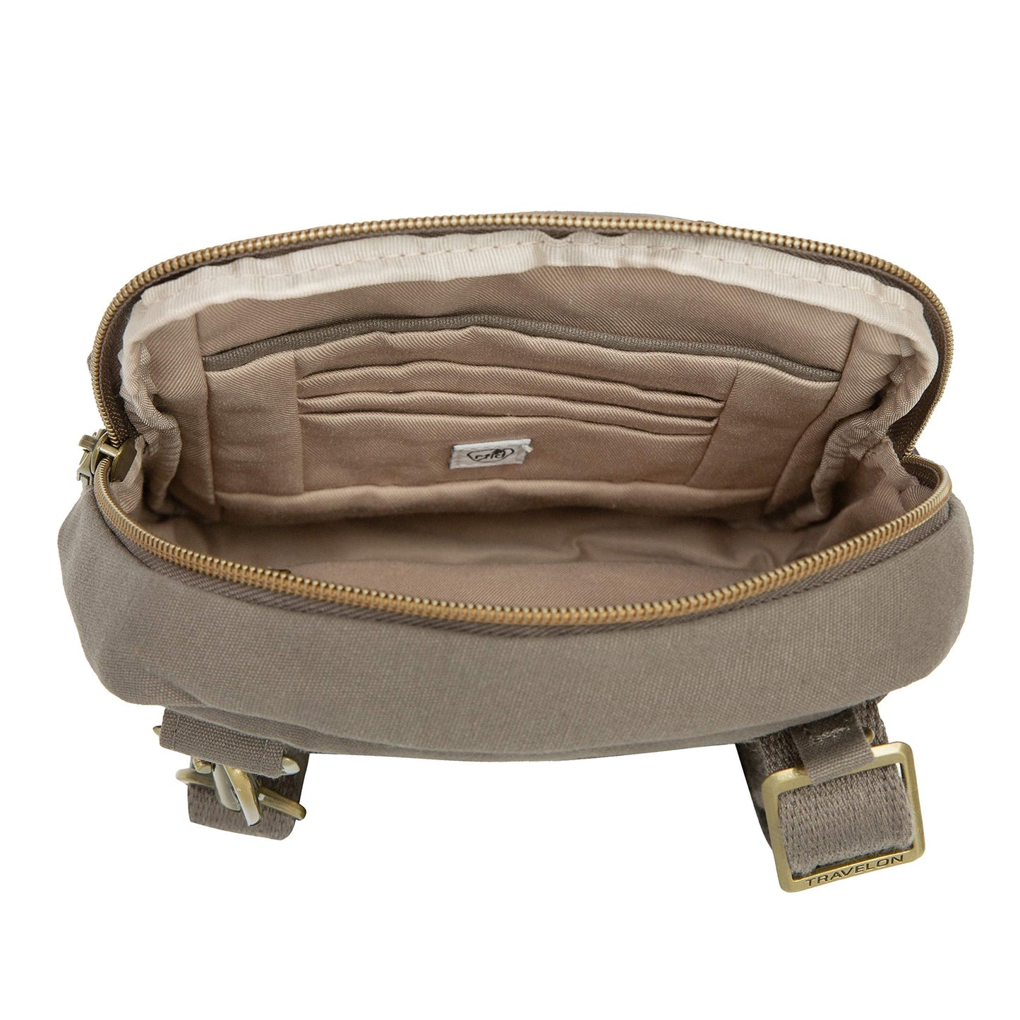 Travelon Unisex Adults Anti-theft Courier Small N/S Slim Tote, Stone Gray