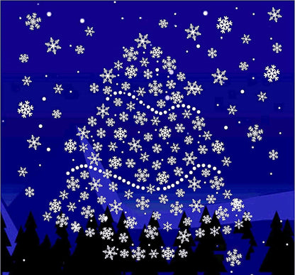 Q-BABY 200 PCS Christmas Decorations Window Clings Static Snowflakes Stickers for Christmas Window Decoration Ornaments