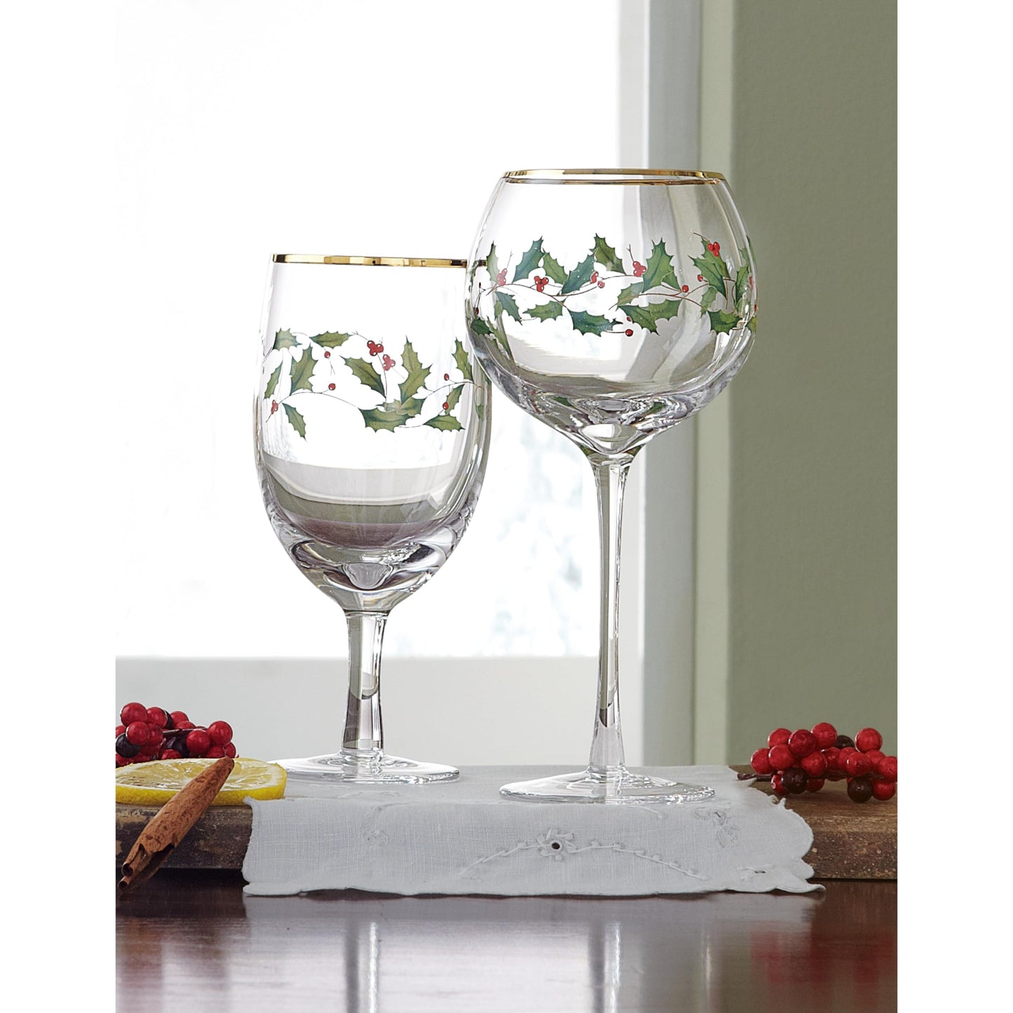 Lenox 849606 Holiday 4-Piece Iced Beverage Glass Set, Christmas Dinnerware, Hosting