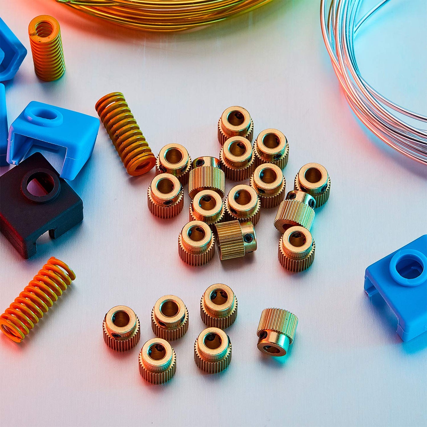 10 Pcs Extruder Wheel 3D Printer Parts Drive Gear Brass Extruder Wheel Gear Compatible with CR-10, CR-10S, S4, S5, Ender 3, Ender 3 Pro (40 Teeth)