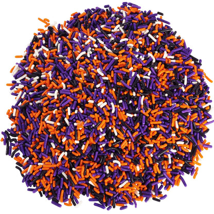 Halloween Sprinkles - 2.2 LB - Orange, Black, Purple and White Jimmies - Spooky Season Sprinkles