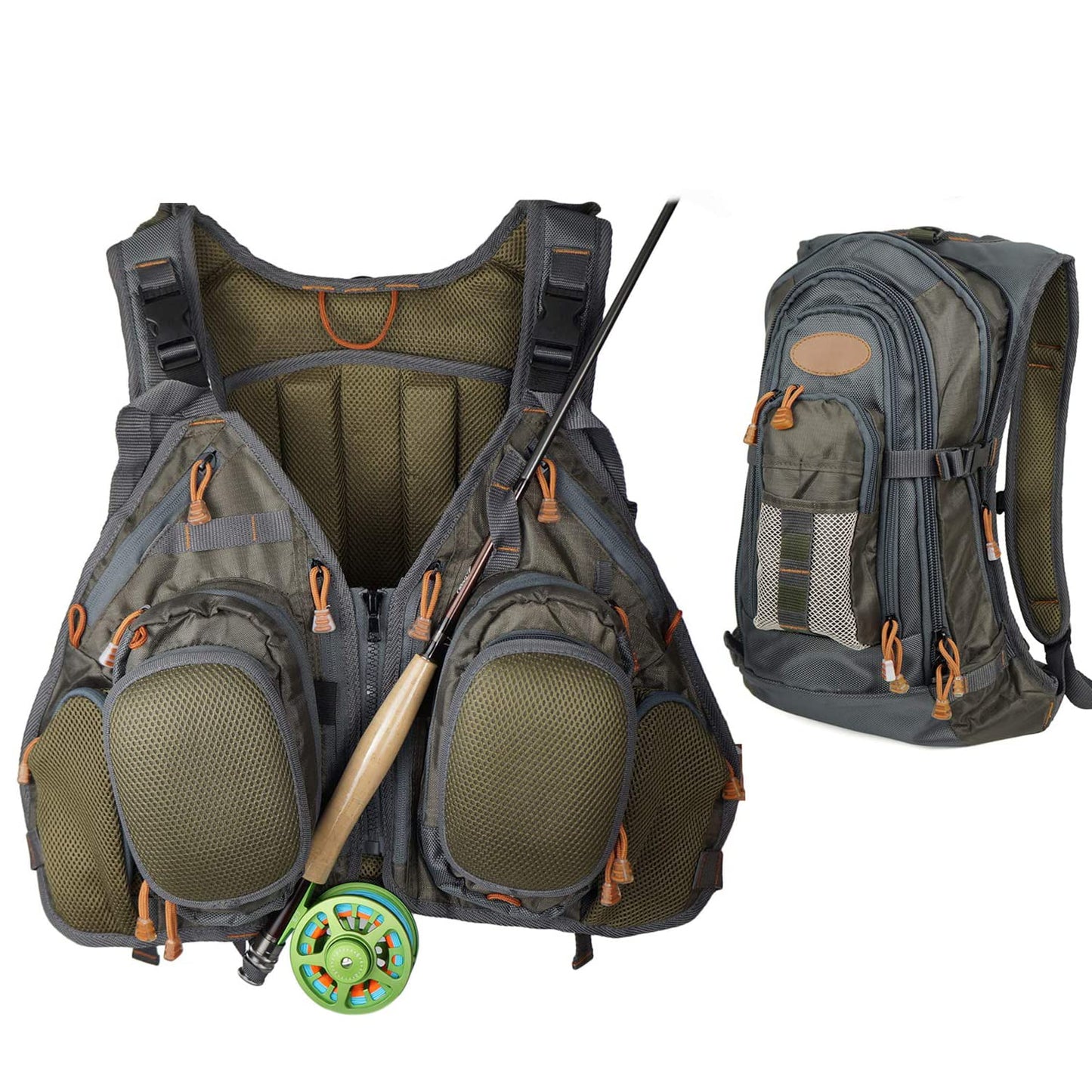Aventik Fly Fishing Vest Backpack with Chest Pack