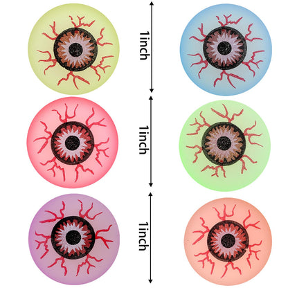 Elcoho 12 Pieces Halloween Bouncing Balls Glow in The Dark Bouncing Eyeballs Halloween Theme Eyeballs for Halloween Favor Supplies