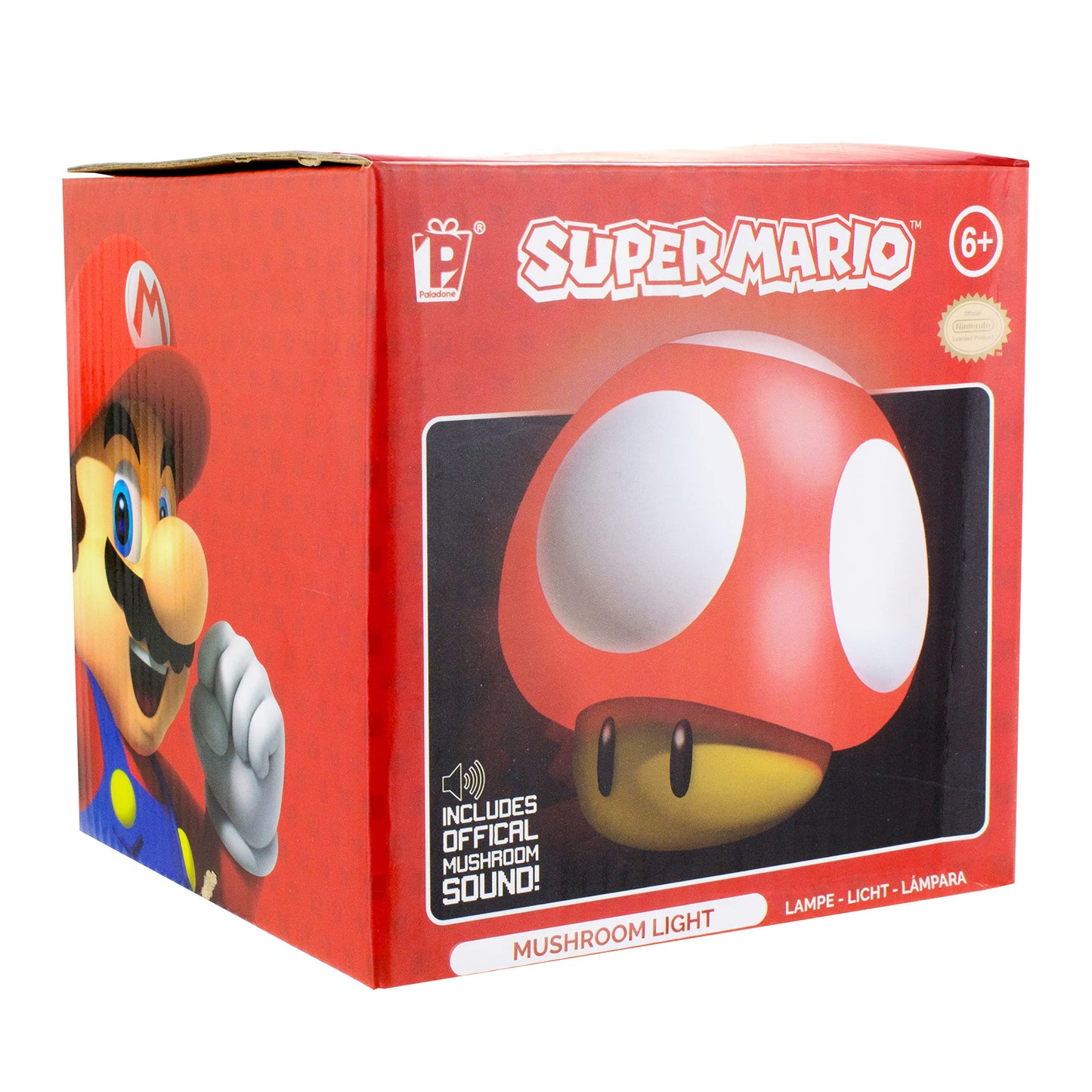 Super Mario Brothers Mushroom Figure Light - Officially Licensed Collectable Movie Merchandise With Sound, Gifts For Boys, Kids Bedroom Accessories | Paladone