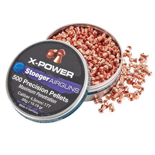 Stoeger X-Power Maximum Penetration Copper Coated Lead Dome Point Pellets, .177 Caliber, 500 Pack