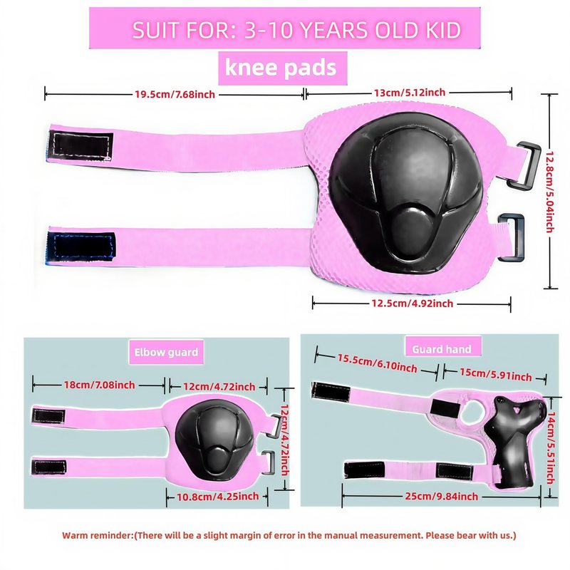 Kids Protective Gear Set SHENMOREN Knee Pads for Kids 3-10 Years Toddler Knee and Elbow Pads with Wrist Guards 3 in 1 for Skating Cycling Bike Rollerblading Scooter (Pink)