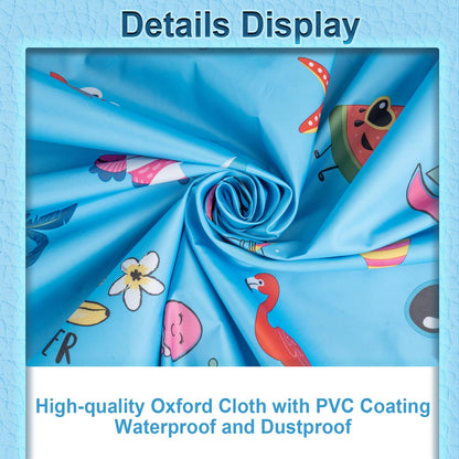 Docuwee Round Dog Pool Cover 71", Foldable Kiddie Solar Cover Fit Dog Collapsible Swimming Pool, Pets Kids Bath Tub, Anti-UV Dustproof Safety Pool Covers, Summer Beach Patterns