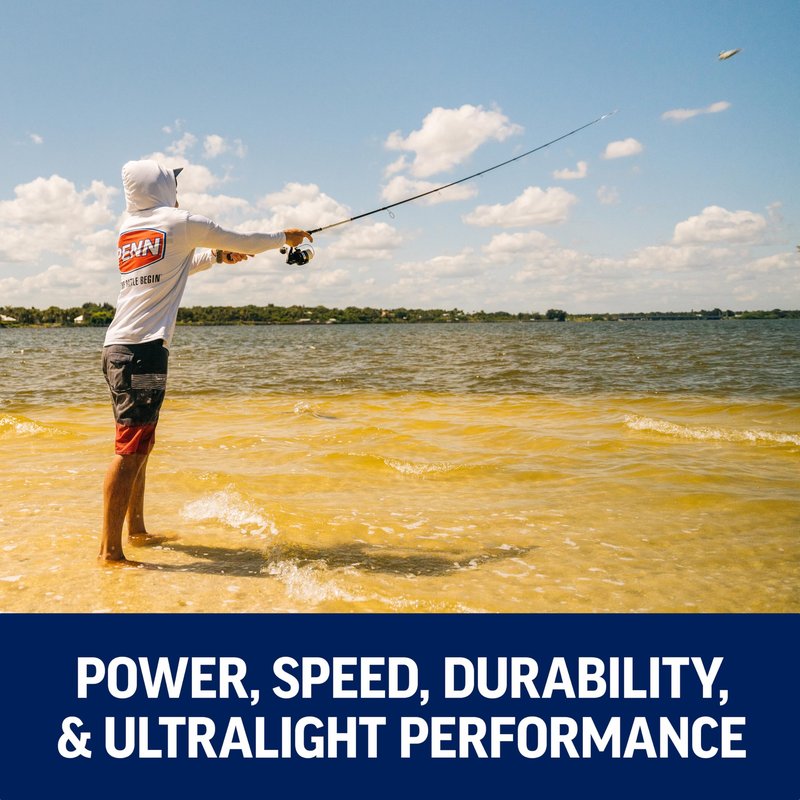 PENN Battle II Spinning Inshore Fishing Reel, Size 6000 (PURIV2500), HT-100 Front Drag, Max of 25lb, 6 Sealed Stainless Steel Ball Bearing System, Built with Carbon Fiber Drag Washers, Black Silver