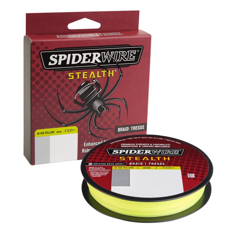 SpiderWire Stealth® Superline, Hi-Vis Yellow, 40lb | 18.1kg, 200yd | 182m Braided Fishing Line, Suitable for Freshwater and Saltwater Environments