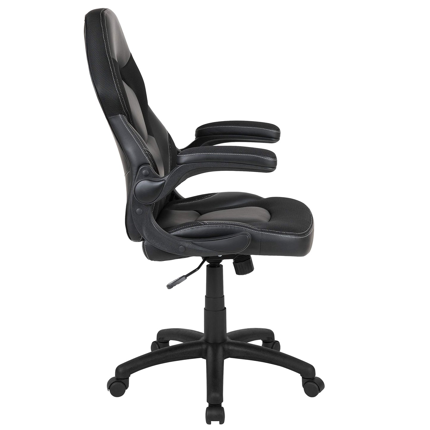 Flash Furniture X10 High-Back LeatherSoft Racing Style Gaming Chair with Flip-Up Arms, Ergonomic Padded Swivel Computer Chair, Black