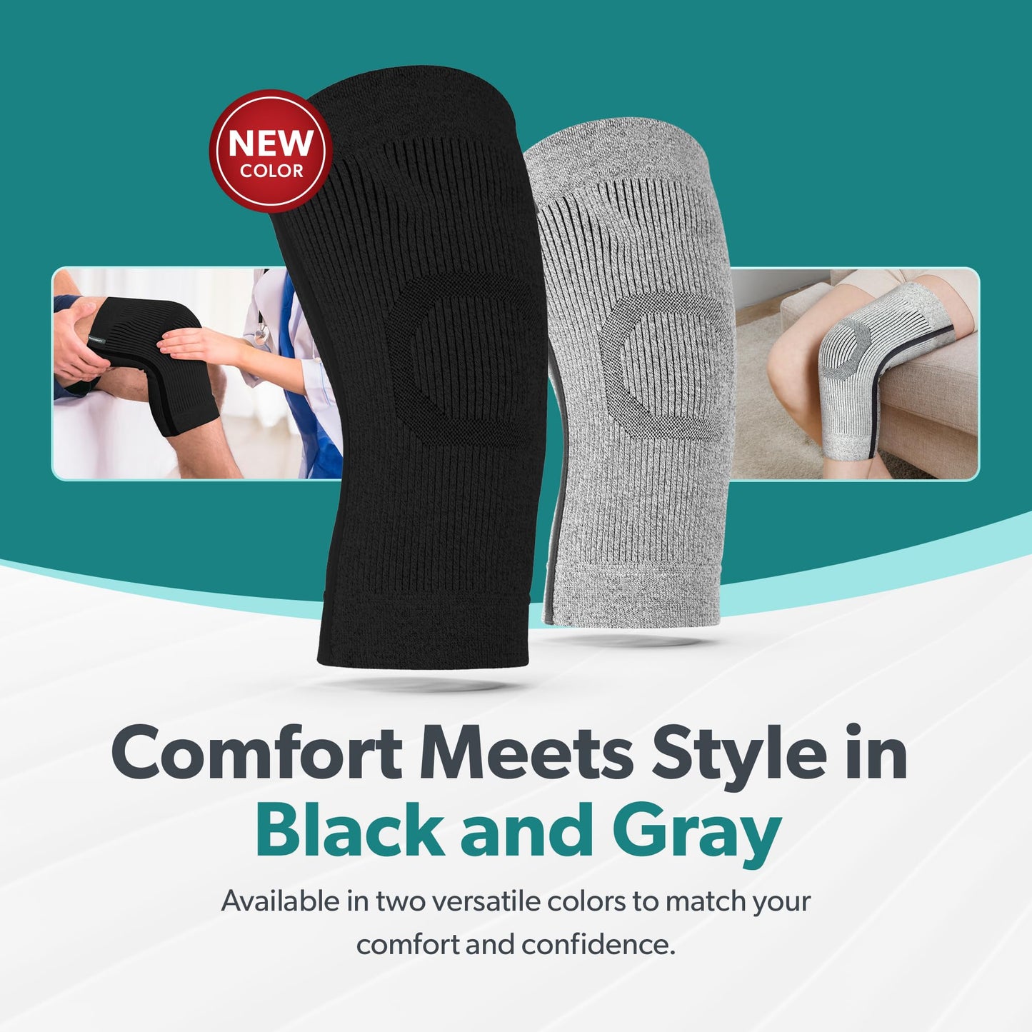 BraceAbility Knee Compression Sleeve - Knit Knee Pain Brace for Men or Women, Arthritis Relief, Meniscus Tear, Running, Workout, Sports, Swelling, Athletic Support for Joint Stability (XL/2XL Black)