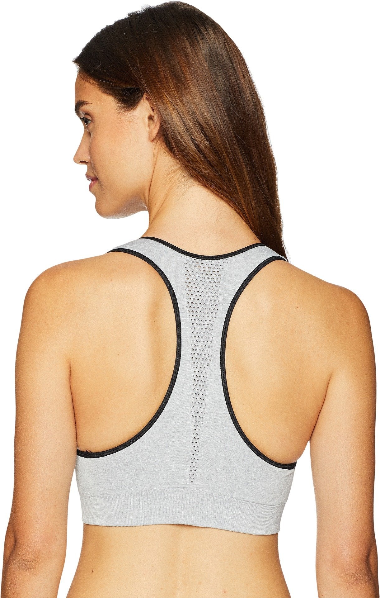 Champion Women's Infinity Shape Sports Bra, Oxford Grey Heather/Black, X-Small