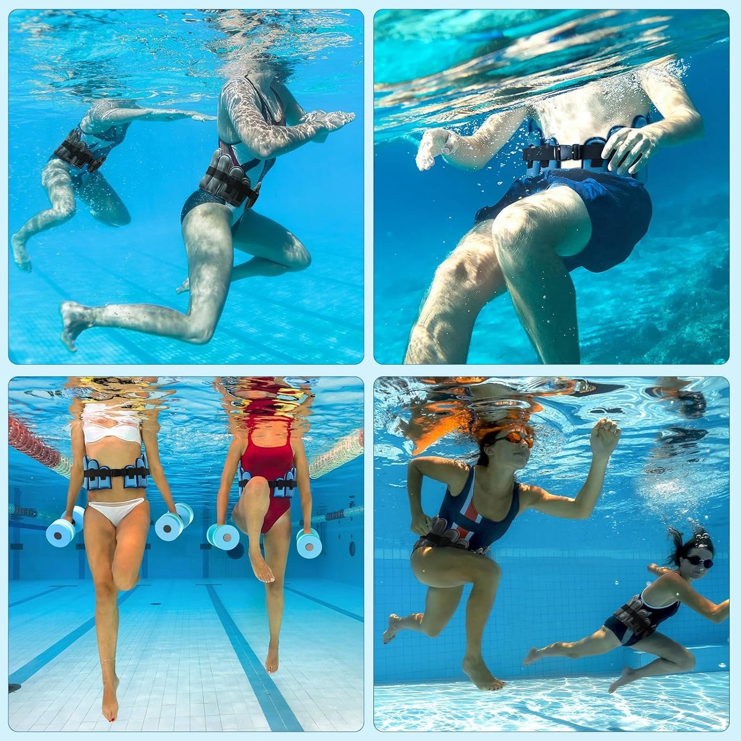 Sportneer Aqua Belt Water Aerobics Equipment: Swimming Belt Pool Exercise Equipment for Adults Aqua Float Belts with Adjustable Foam Blocks for Aquatic Fitness Training Low-Impact Workout Purple