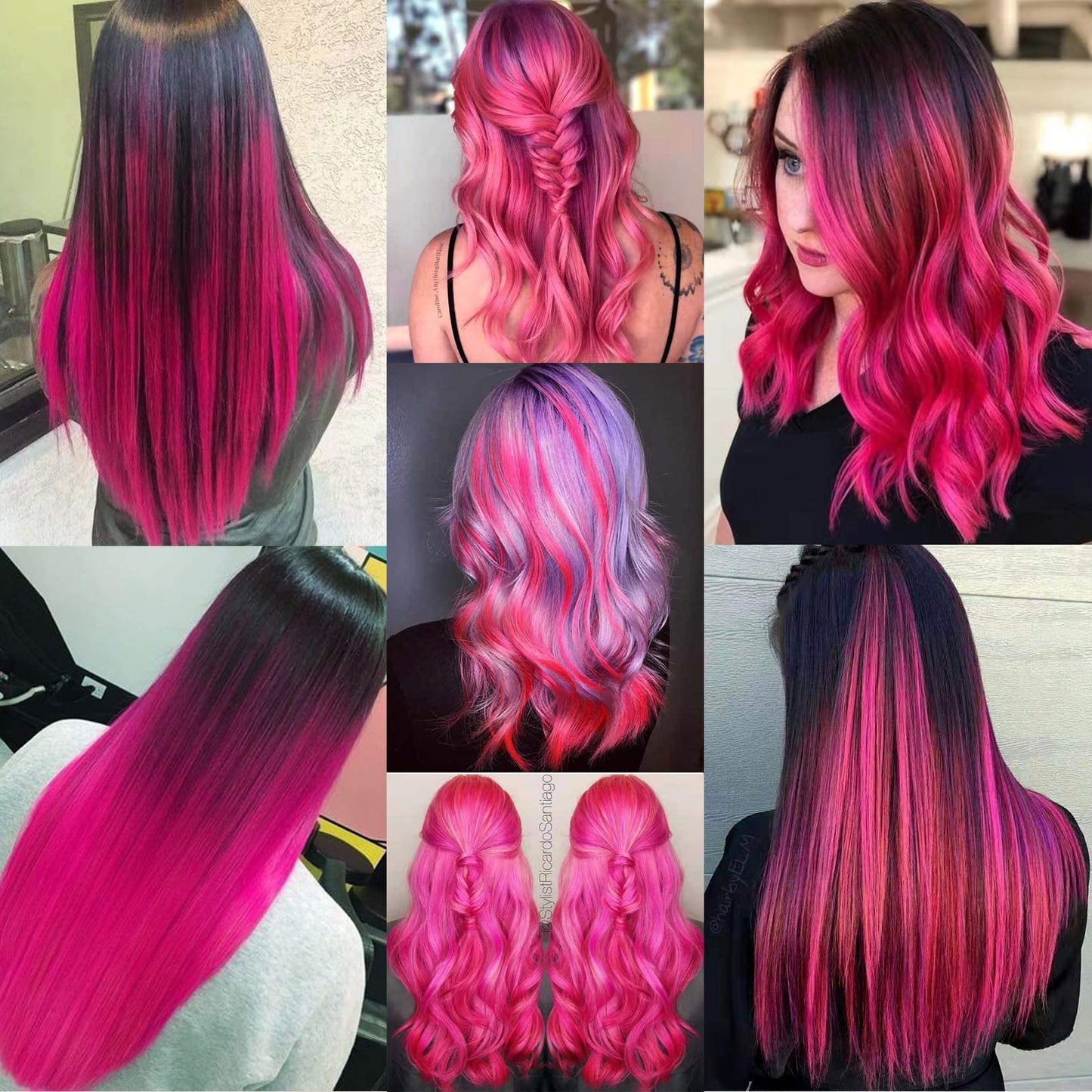 RINBOOOL Pink Hair Extensions Clip in, 22 Inch 10 Pcs Long Straight Colored, for Kids Girls Women Highlight Party, Synthetic
