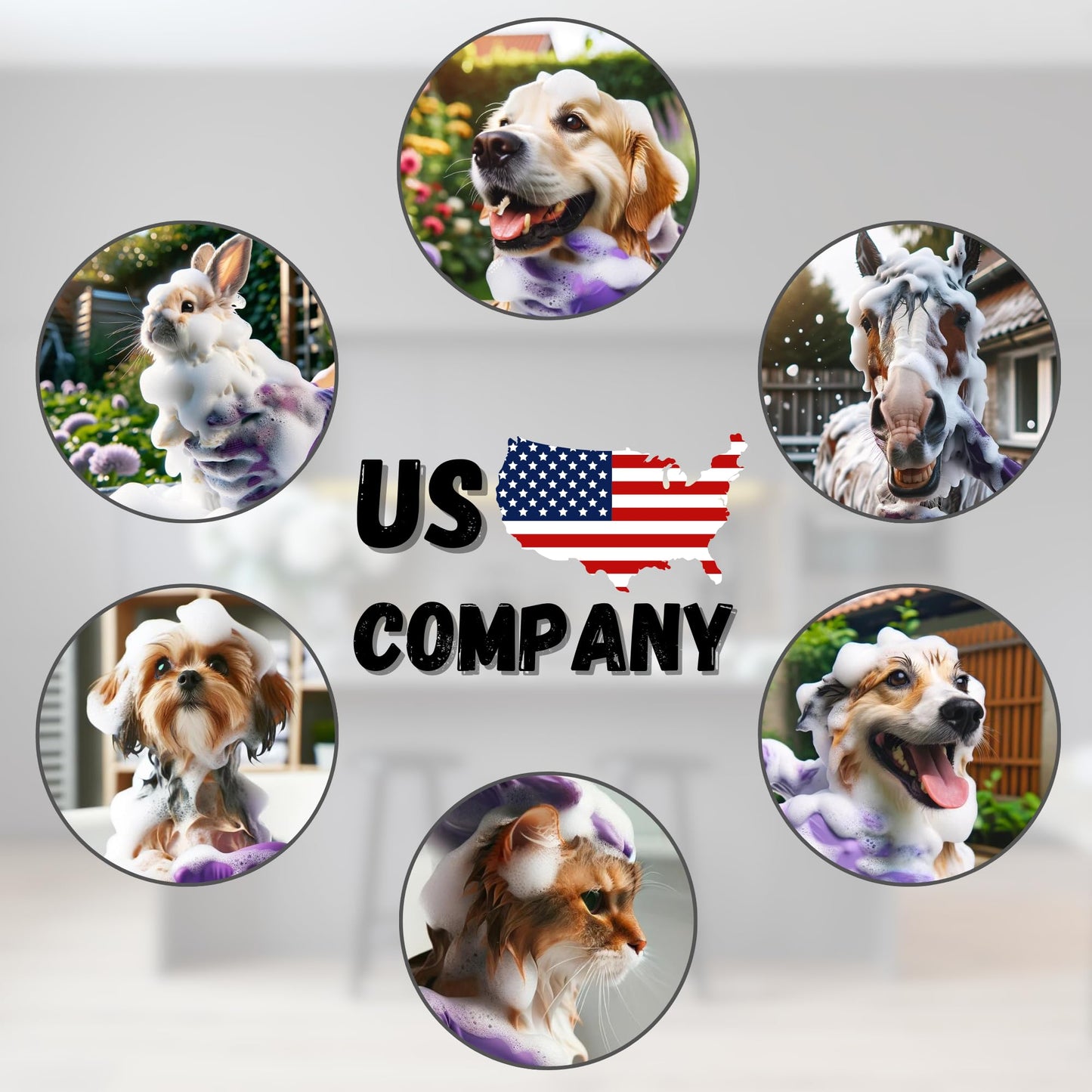 Bubble Hands Dog Washing Gloves with Bristle Scrubbers, Reusable Silicone Gloves Ideal for Pet Bathing, Massaging & Grooming (Purple)